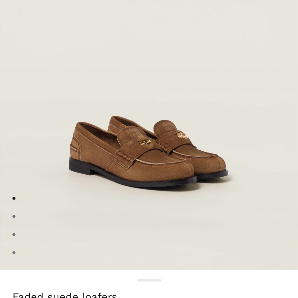 Women’s Miu Miu Faded Suede Loafers in Brown size EU 37 (US 7) w/ original box